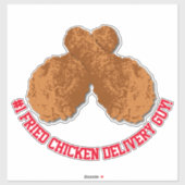 Sticker No 1 Meilleur Vainqueur de livraison de poulet fri (Feuille)