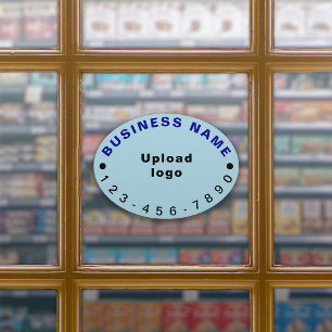 Sticker No Business Phone, Light Blue Large Oval Vinyl