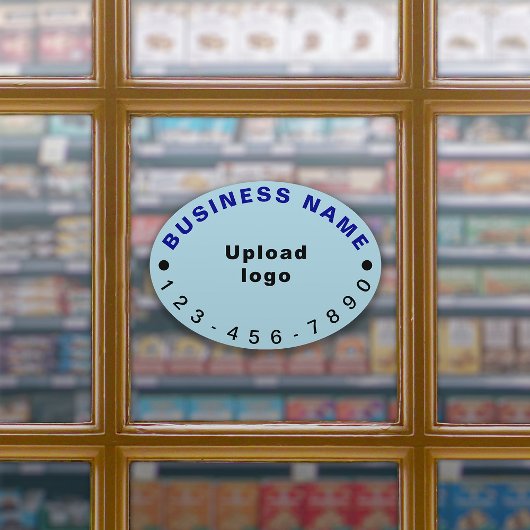 Sticker No Business Phone, Light Blue Large Oval Vinyl