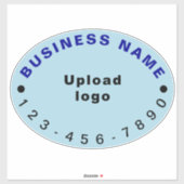 Sticker No Business Phone, Light Blue Large Oval Vinyl (Feuille)