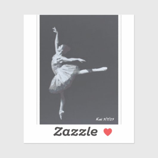 Sticker No Drama, Only Freedom, Black & White Ballerina (Feuille)