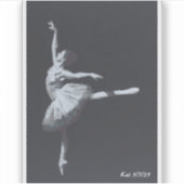 Sticker No Drama, Only Freedom, Black & White Ballerina (Devant)