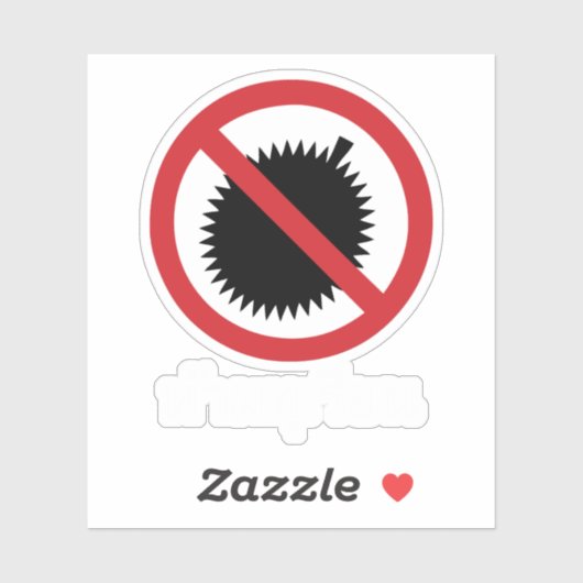 Sticker NO Durian ⚠ Thai Langue Script ⚠ (Feuille)