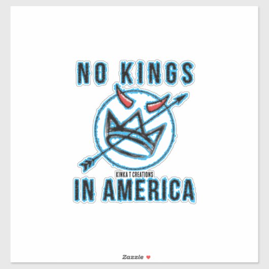 Sticker No King Turq (Feuille)