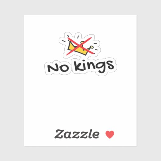Sticker No Kings In America Classic Retro Style (Feuille)
