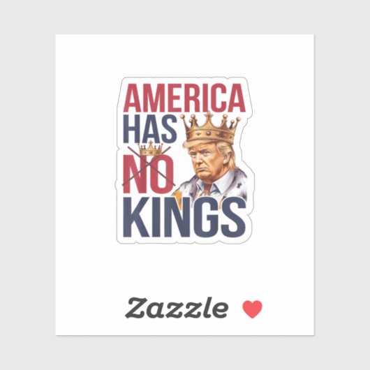 Sticker No Kings In America Funny America Has No King Poli (Feuille)