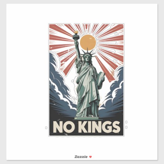 Sticker No Kings In America Liberity Status USA Democrats (Feuille)
