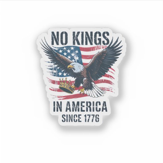 Sticker No Kings In America Since 1776 Minimal Clean (Devant)