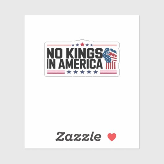 Sticker No Kings In America USA Patriotic Style (Feuille)