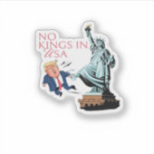 Sticker No Kings In USA Statue Of Kicking Out Fump Classic (Devant)