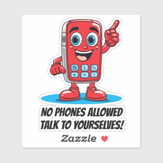 Sticker No Phones Allowed Red Retro Cell Phone (Feuille)