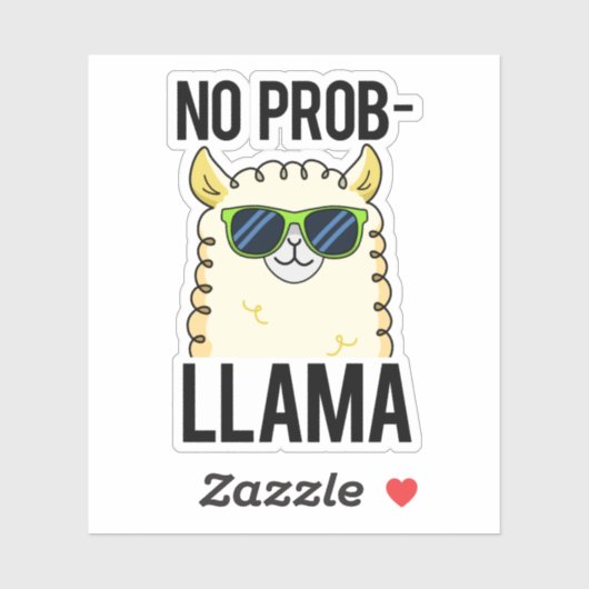 Sticker No-Prob-Llama Drôle Cool Llama Pun (Feuille)