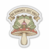 Sticker No Romance, Just Vibes | Cute Frog Mushroom core (Devant)