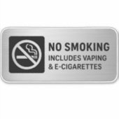 Sticker No Smoking Includes Vaping & E-Cigarettes Sign (Devant)