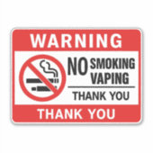 Sticker No Smoking No Vaping Sign - Public Health Awarenes (Devant)