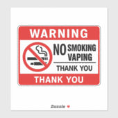Sticker No Smoking No Vaping Sign - Public Health Awarenes (Feuille)