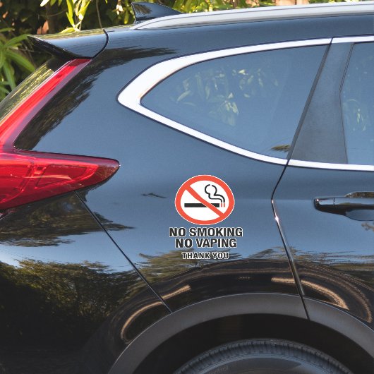 Sticker No Smoking No Vaping Sign - Public Health Awarenes (Coté voiture)