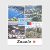 Sticker NO Tromso - Vue aérienne - Cathédrale de l'Artique (Feuille)