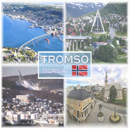 Sticker NO Tromso - Vue aérienne - Cathédrale de l'Artique (Devant)