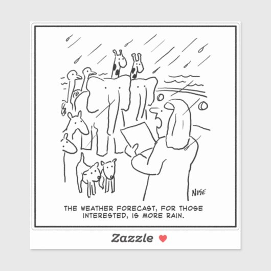 Sticker Noah's Ark. Biblical Story, Weather Forecast Funny (Feuille)