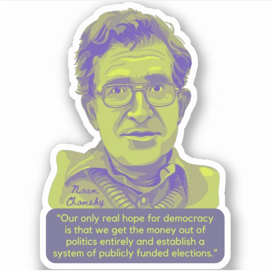 Sticker Noam Chomsky Portrait and Quote (Devant)
