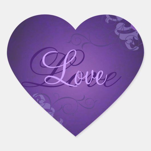 Sticker Noble Purple Scroll Coeur Purple Love (Devant)