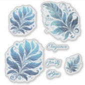 Sticker Noël à filigrane ombré bleu (Devant)