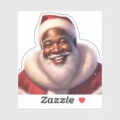 Sticker Noël afro-américain Jolly Père Noël, (Feuille)