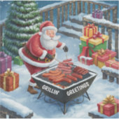 Sticker Noël barbecue père Noël (Devant)