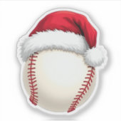 Sticker Noël Baseball Santa Hat Funny Sport Noël (Devant)