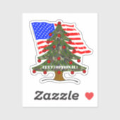 Sticker Noël camouflage de la forêt USA (Feuille)