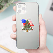 Sticker Noël Camouflage forestier des États-Unis (Téléphone)