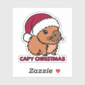 Sticker Noël Capybara (Feuille)