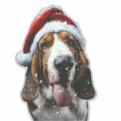 Sticker Noël de Basset Hound (Devant)