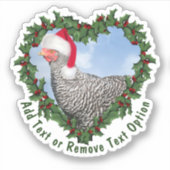 Sticker Noël de la couronne de poulet de roche barrée (Devant)