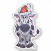 Sticker Noël de la vache festive (Devant)