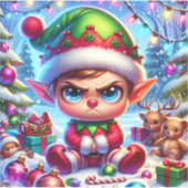 Sticker Noël de l'elfe grincheux (Devant)