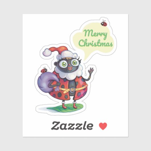 Sticker Noël de père Noël Ladybug (Feuille)