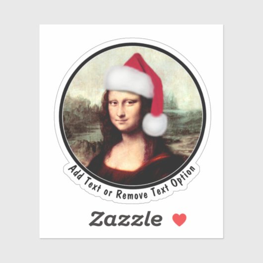 Sticker Noël de Santa Hat Mona Lisa (Feuille)