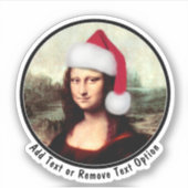 Sticker Noël de Santa Hat Mona Lisa (Devant)