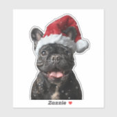 Sticker Noël des Bulldog français (Feuille)