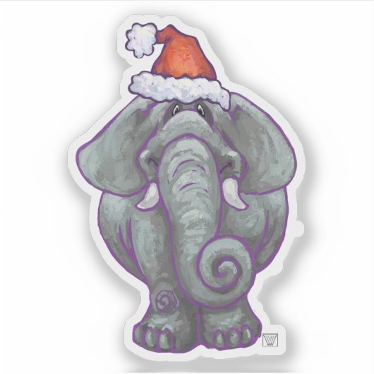 Sticker Noël des éléphants de fête (Devant)