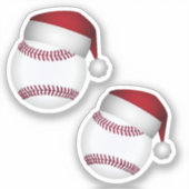 Sticker Noël du baseball de Santa Hat (Recto)