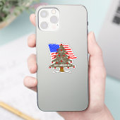 Sticker Noël du Camouflage du désert des États-Unis (Téléphone)