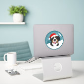 Sticker Noël du chien de montagne bernois (Ordinateur portable sur le bureau)