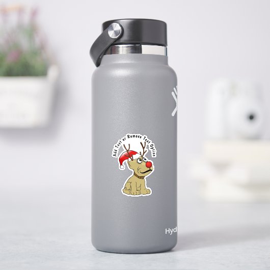 Sticker Noël du chien des rennes (HydroFlask)