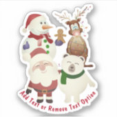 Sticker Noël du Père Noël et des amis (Devant)