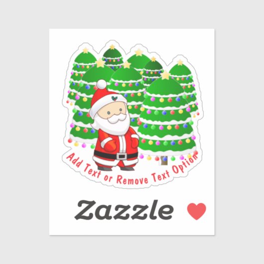 Sticker Noël du Père Noël et des arbres (Feuille)