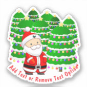Sticker Noël du Père Noël et des arbres (Recto)