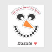 Sticker Noël du visage de neige (Feuille)